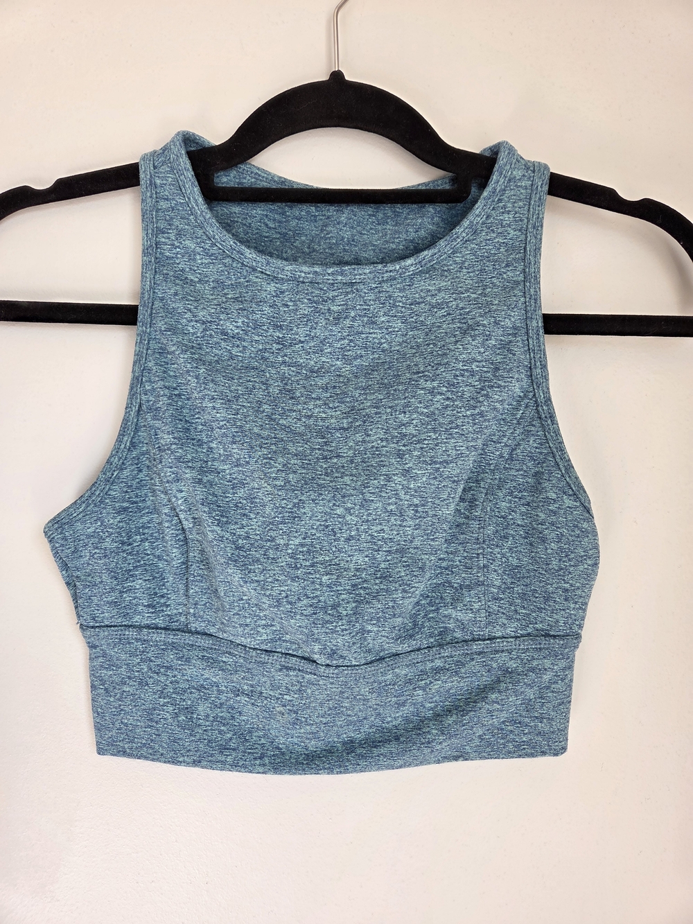 Joylab Heathered Teal Blue High Neck Brushed Jersey Longline Sports Bra Size S